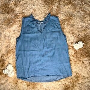 Time and Tru blue denim like sleeveless top